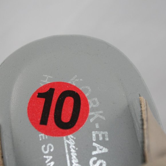 Grey Leather Kork Ease Sandal Suede Platform Sz 10 - Picture 7 of 7